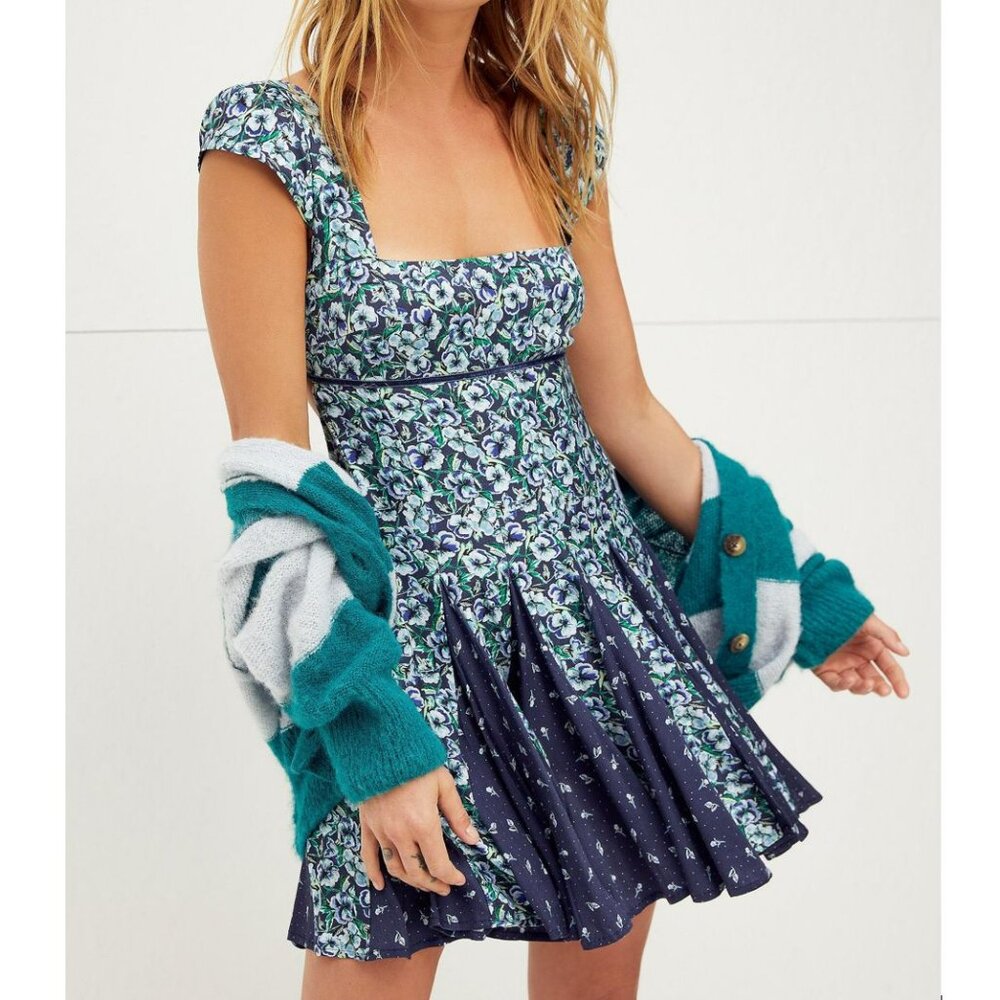 Free People Blue Ponderosa Mini Dress